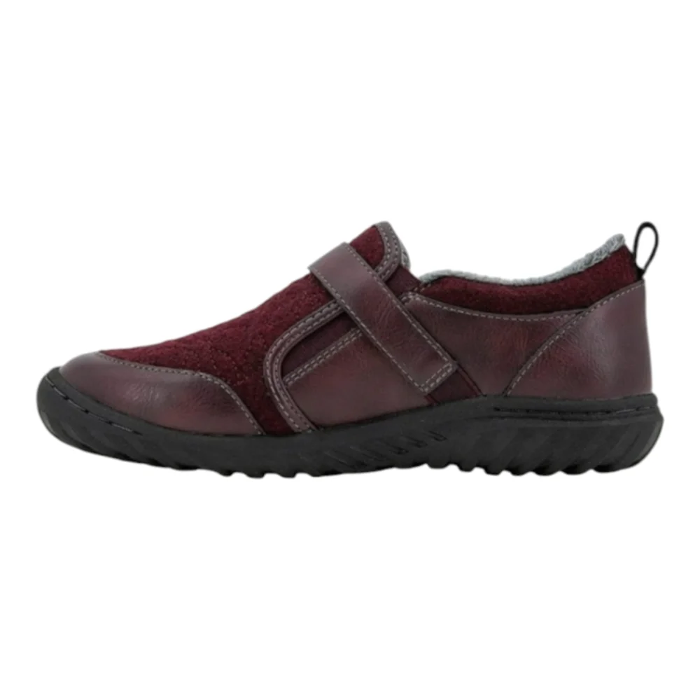 JBU Jambu Slip On Tide Oxford Wine Red Women Size 6.5 Faux Fur